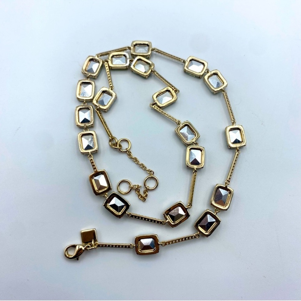 Delicate Pale Green Crystal Station Necklace - Picture 8 of 9